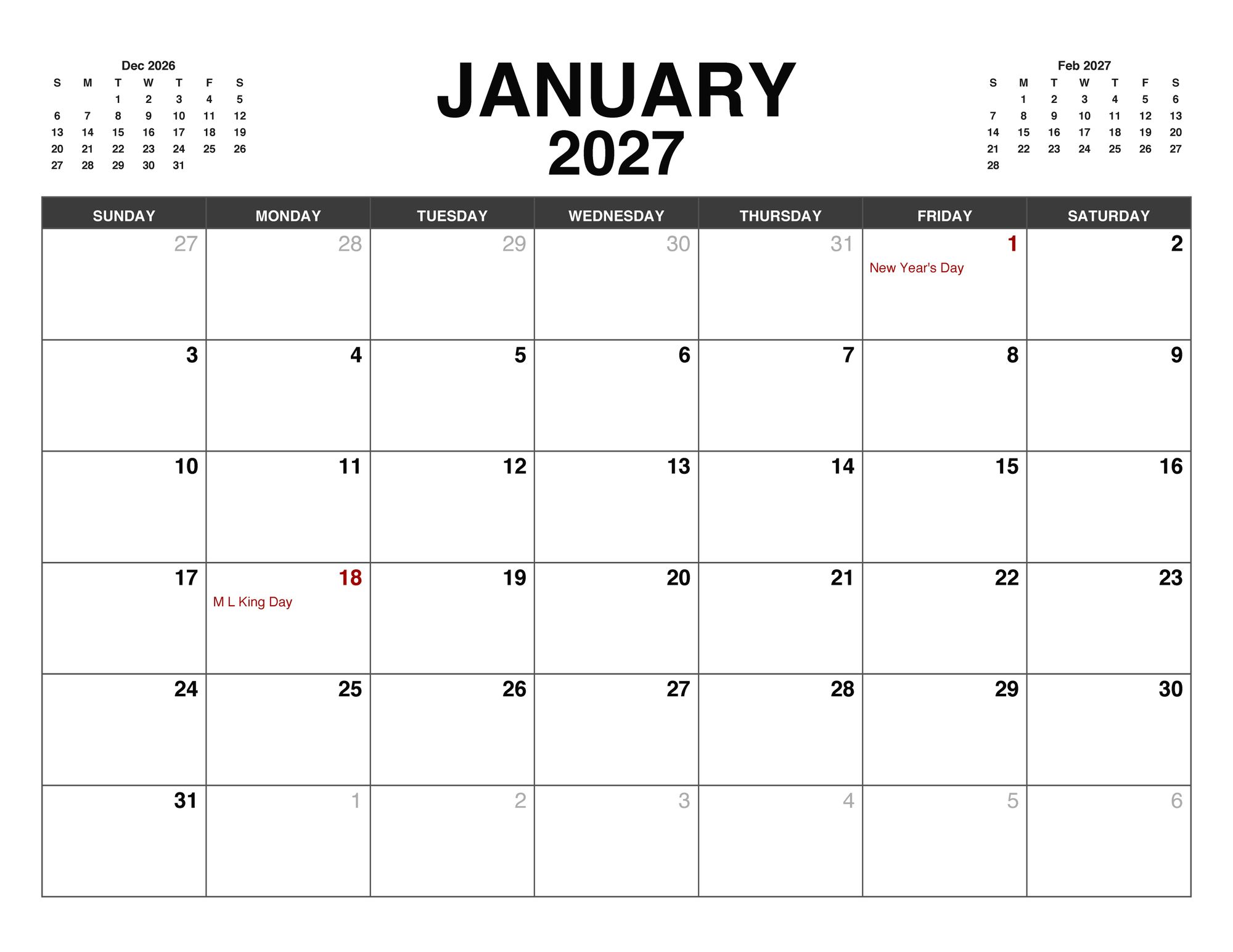 Previous Month Next Month
