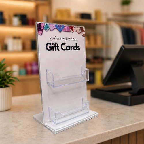 2 Pocket Acrylic Display Stand