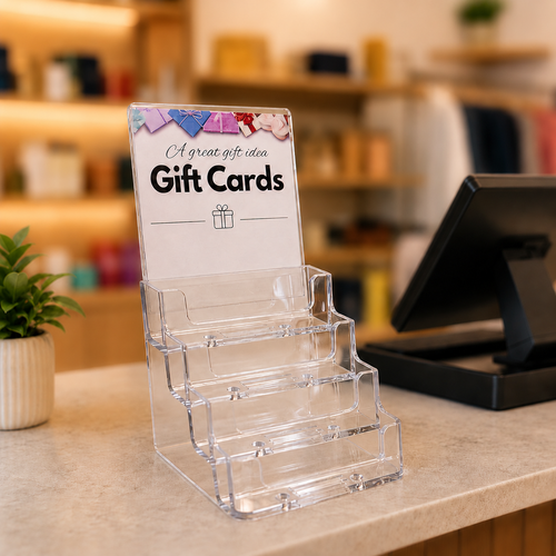 4 Pocket Acrylic Display Stand