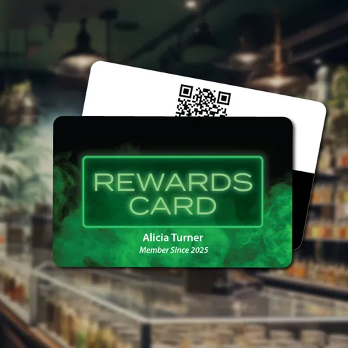Eco Friendly Paper Reward Card with Green Smoke Design