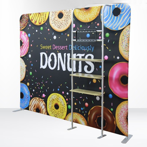 Tubular back wall kit with shelves