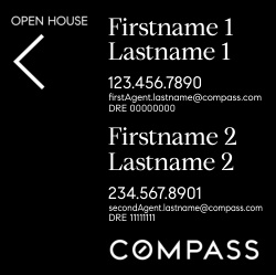 Compass Double Agent 24x24 All Black Open House Sign