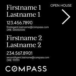 Compass Double Agent 24x24 All Black Open House Sign