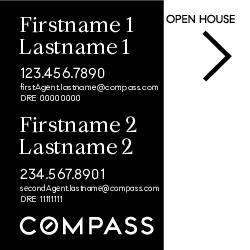 Compass Double Agent 20x20 Black Open House Sign