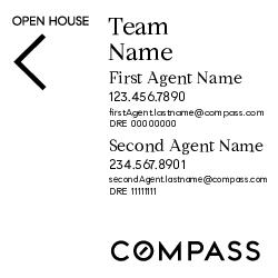 Compass Double Agent 20x20 White Open House Sign - Team Name Big