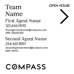 Compass Double Agent 20x20 White Open House Sign - Team Name Big