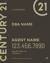 Century 21 24x30 Black Gold Logo Panel