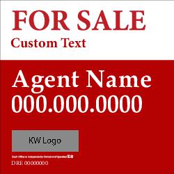 4x4 Commercial Sign - For Sale Red