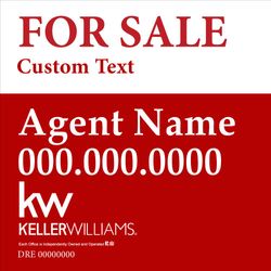 4x4 Commercial Sign - For Sale Red