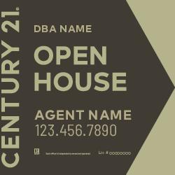 Century 21 20X20 Black Gold Open house sign