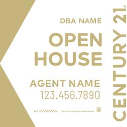 Century 21 20X20 White Gold Open house sign