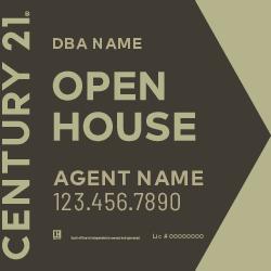 Century 21 24X24 Black Gold Open house sign