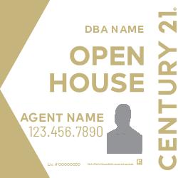 Century 21 24X24 White Gold Agent Photo Open house sign