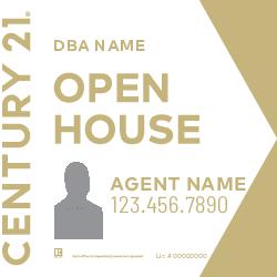 Century 21 24X24 White Gold Agent Photo Open house sign