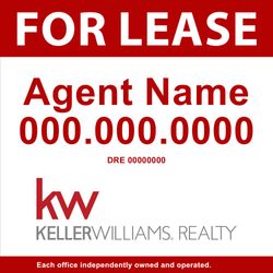 4x4 Commercial Sign - For Lease - White