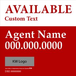 4x4 Commercial Sign - Available - Red