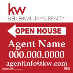 20x20 Open House Sign - Red and White