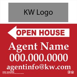20x20 Open House Sign - Red and White
