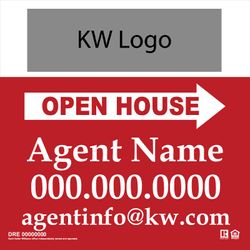 20x20 Open House Sign - Red and White