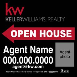 20x20 Open House Sign - Black