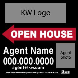 20x20 Open House Sign - Black