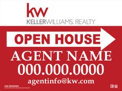 KW 18x24 Red Open house sign