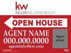 KW 18x24 Red Open house sign - with Agent Photo