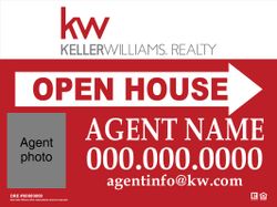 KW 18x24 Red Open house sign - with Agent Photo