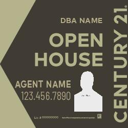 Century 21 20X20 Black Gold Agent Photo Open house sign