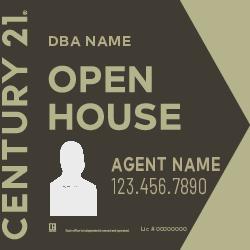 Century 21 20X20 Black Gold Agent Photo Open house sign