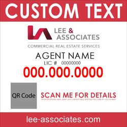 4x4 Commercial Sign - Small QR Code Red