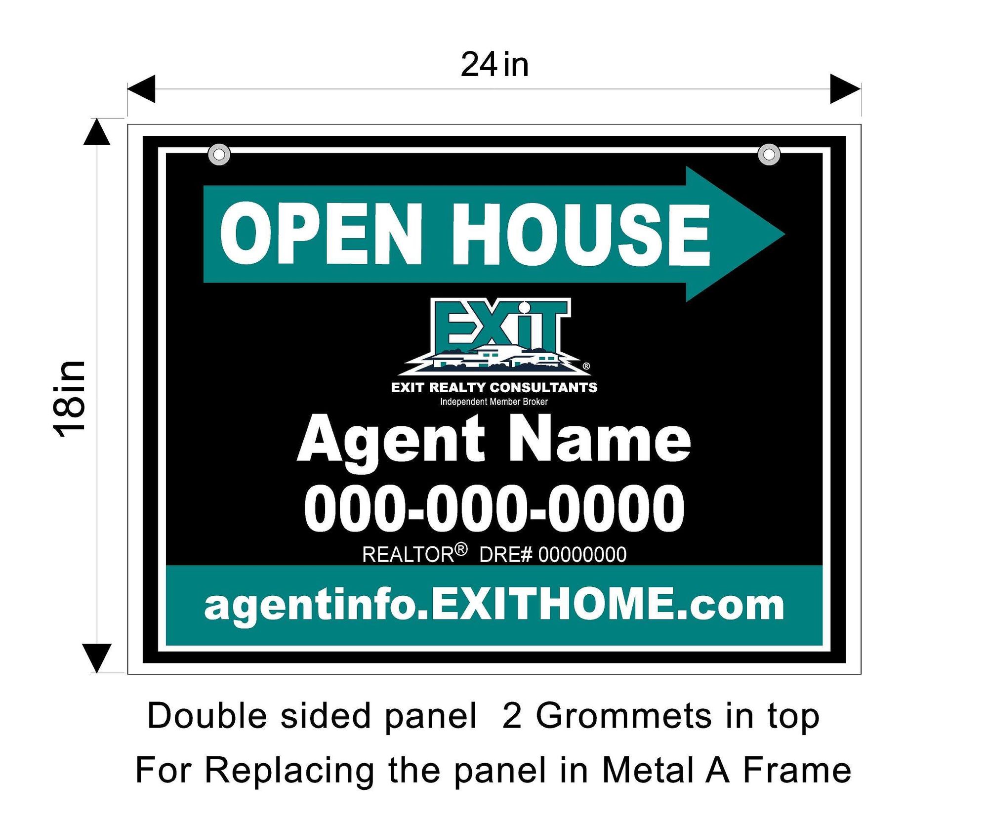 Exit 18x24 Open House Replacement Panel