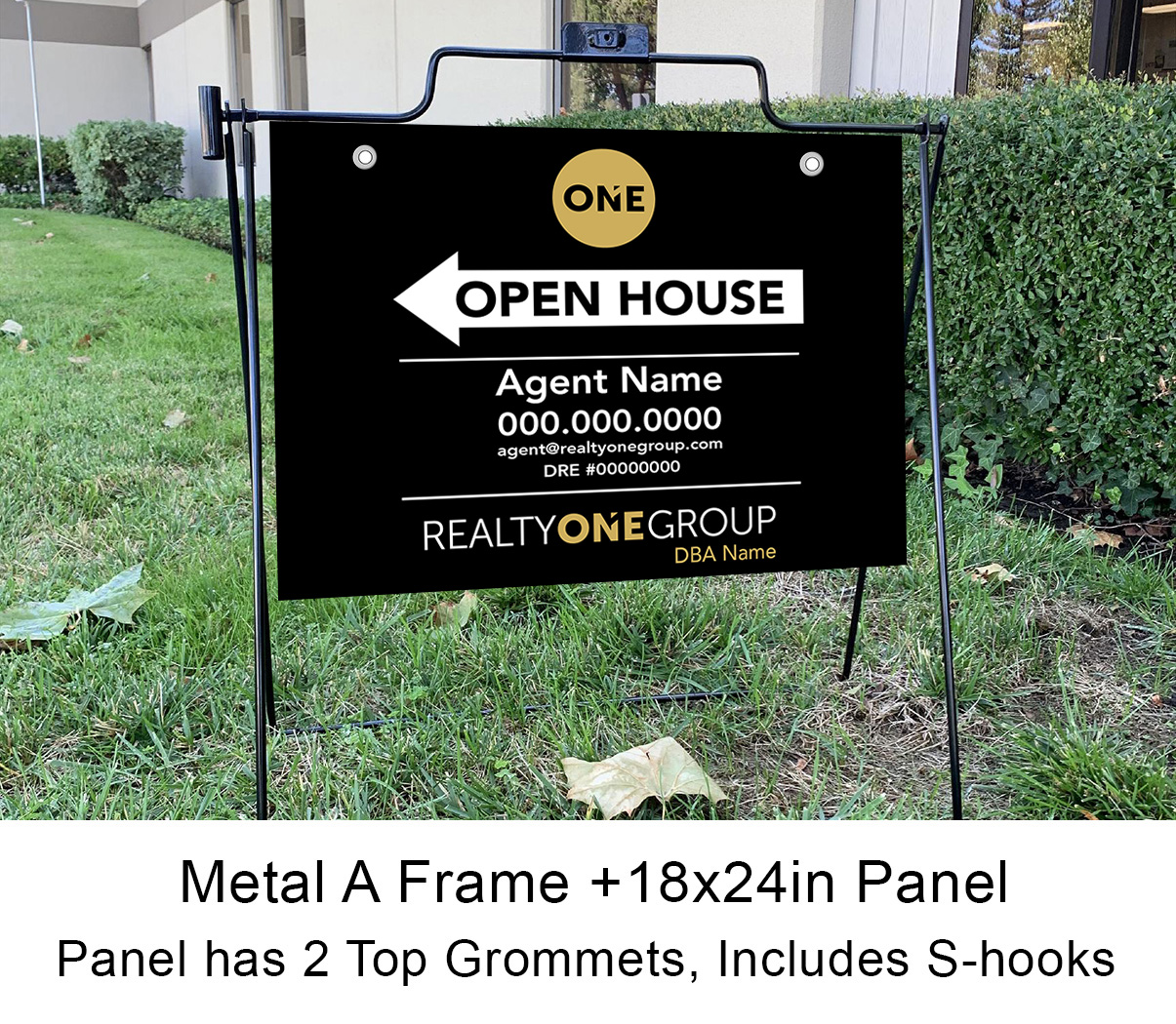 Realty ONE Group 18x24 Open House with Metal Frame