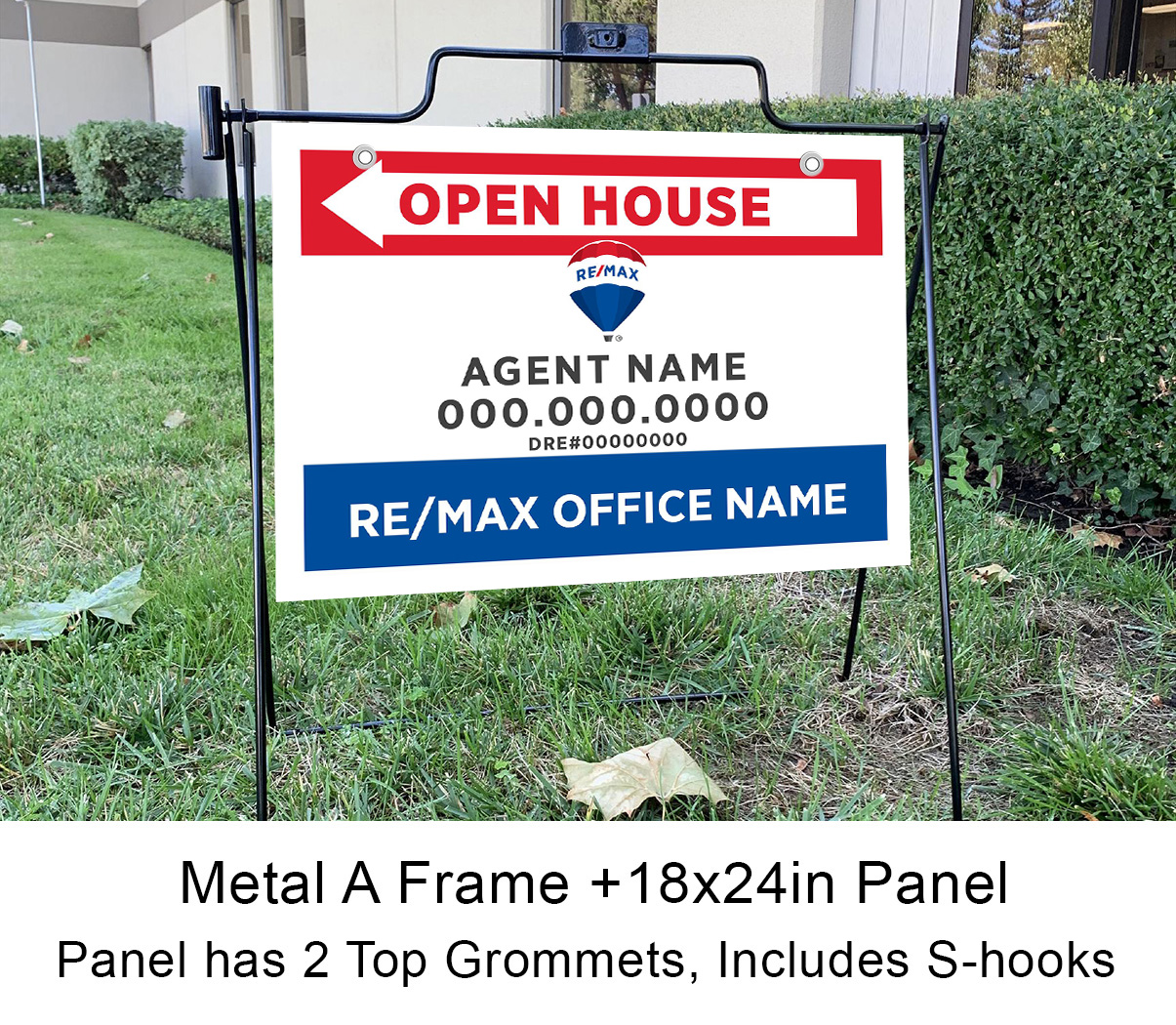 RE/MAX 18x24 Open House Sign with Metal Frame