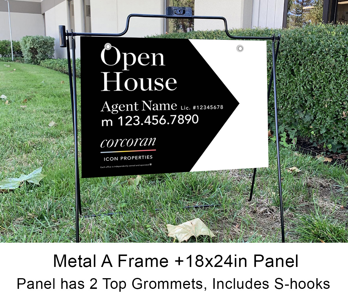 Corcoran 18x24 Open House Sign with Metal Frame