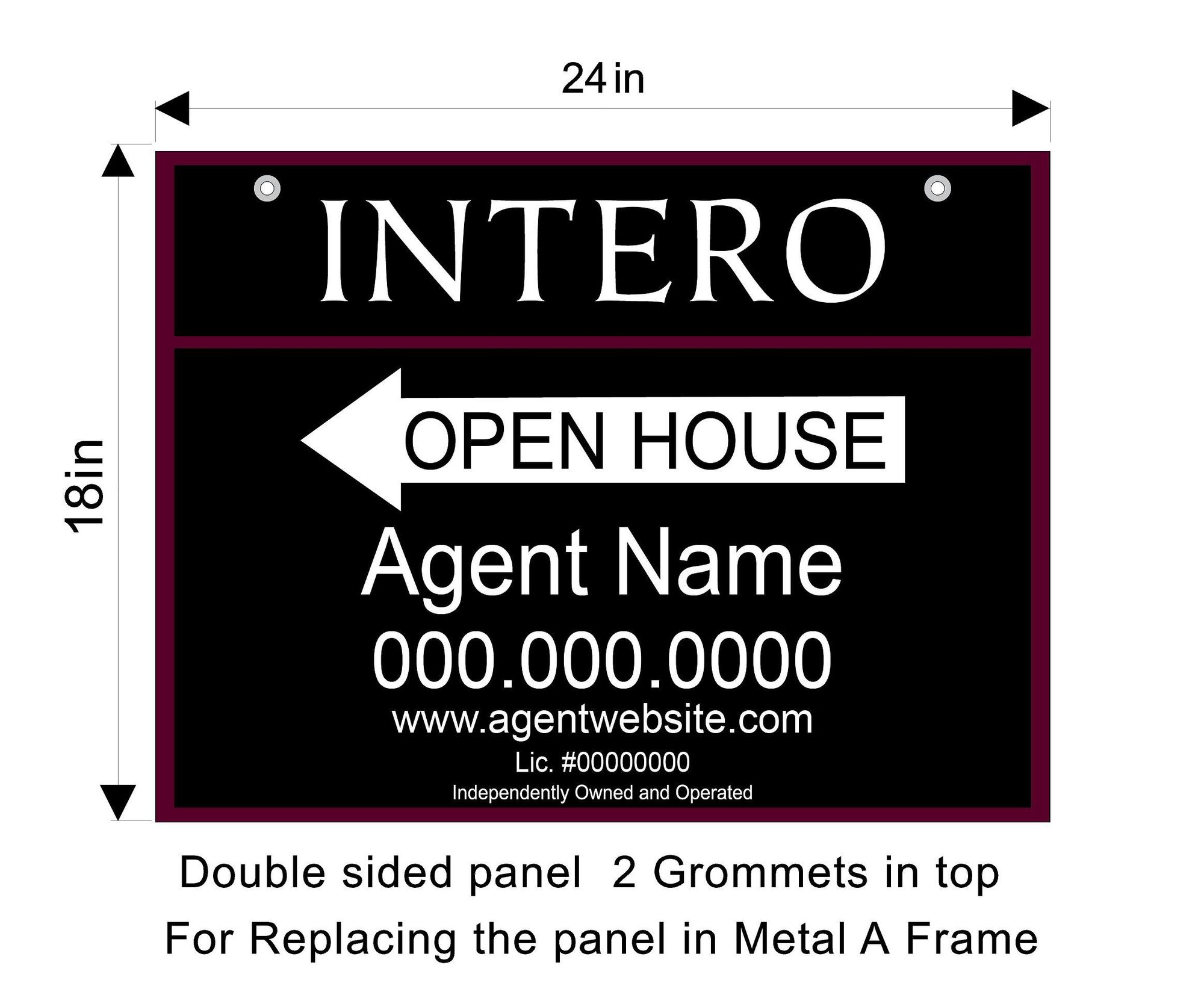 Intero 18x24 Open House Replacement Panel Set