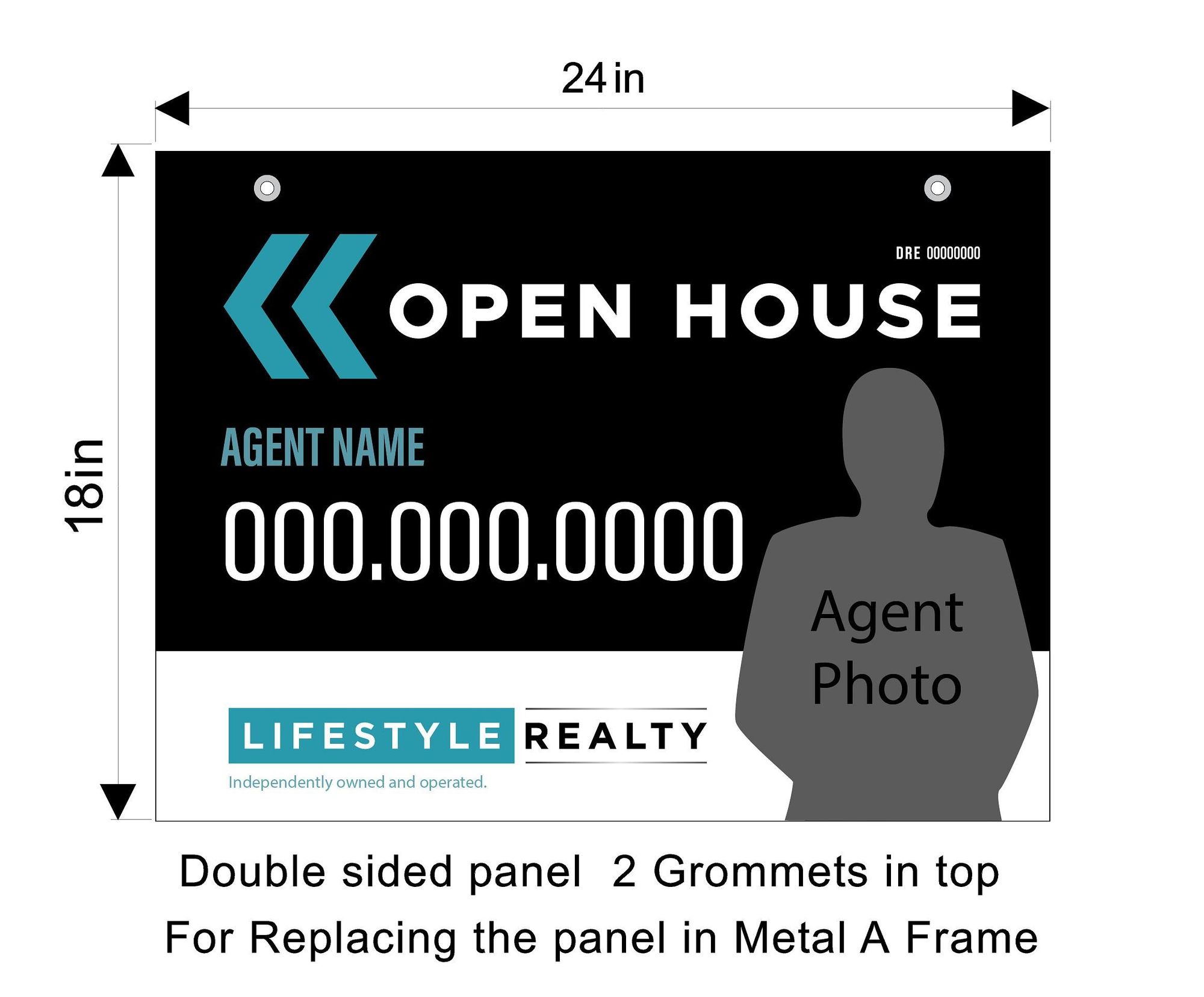 Lifestyle Realty 18x24 Open House Replacement Panel Set