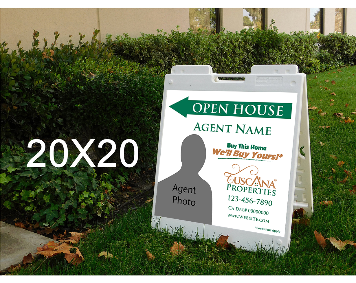 Tuscana Properties 20x20 Open House with White Plasticade Frame