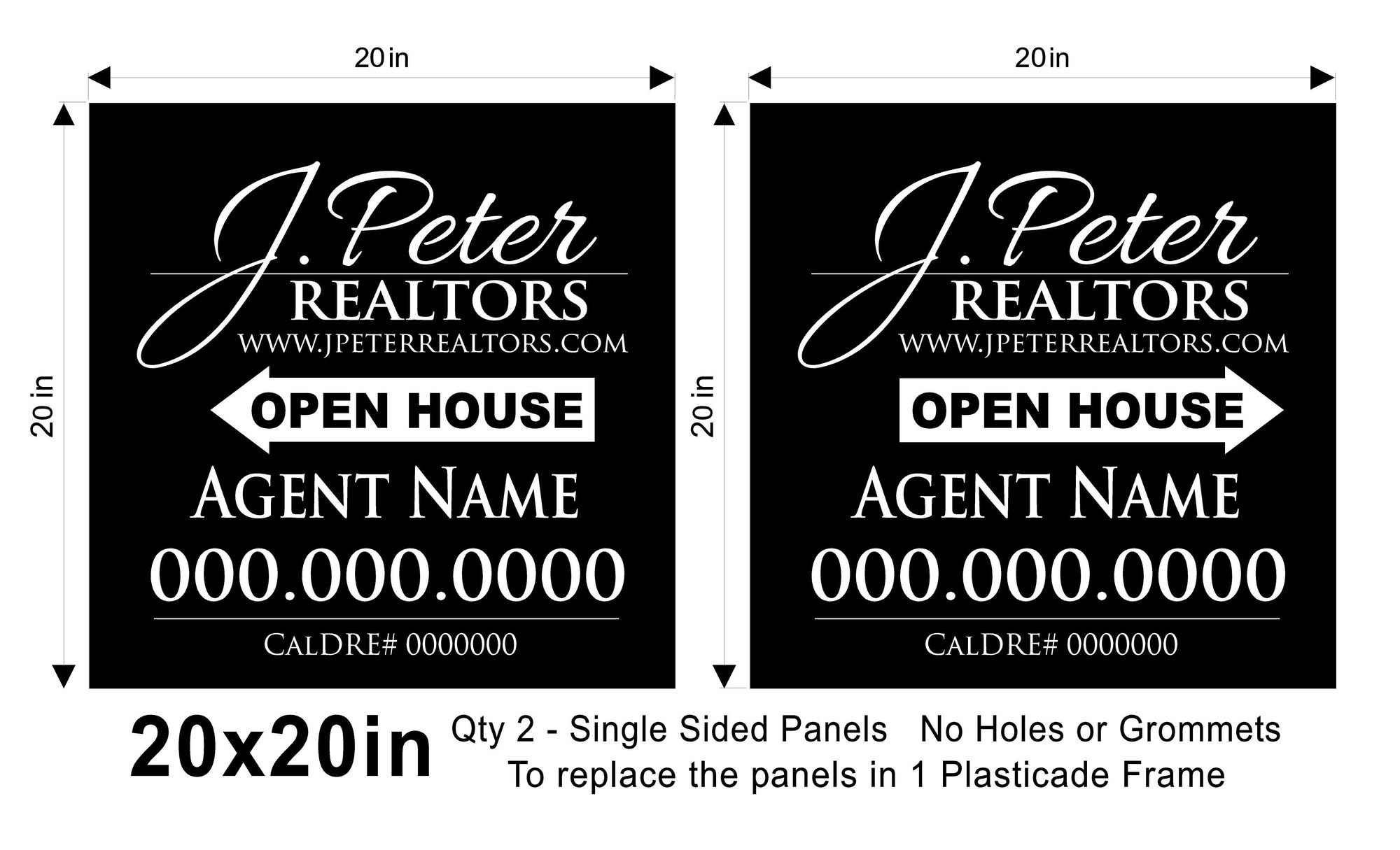 J Peter 20x20 Replacement Panel Set