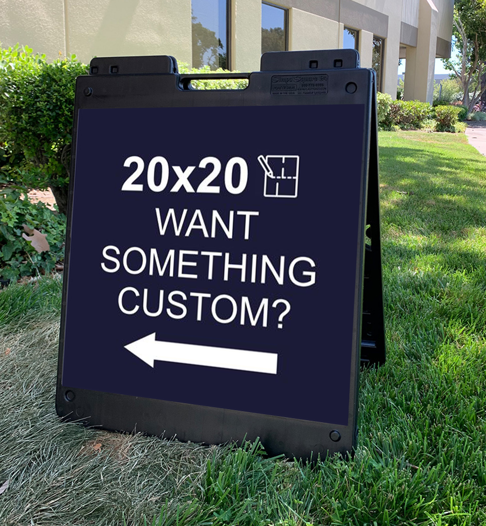 Custom 20x20 Open House sign with Plasticade Frame