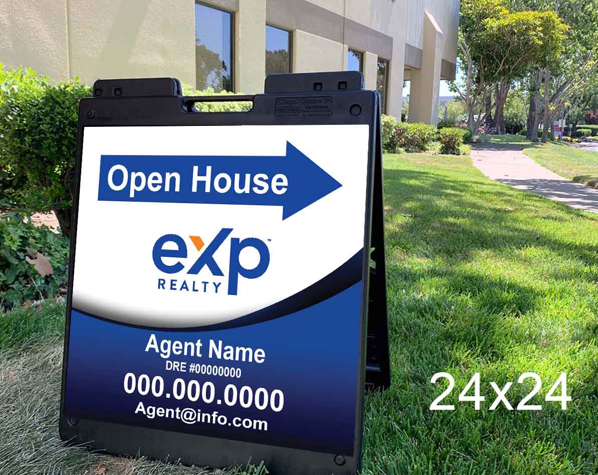 Exp 24x24 Open House sign with Plasticade Frame