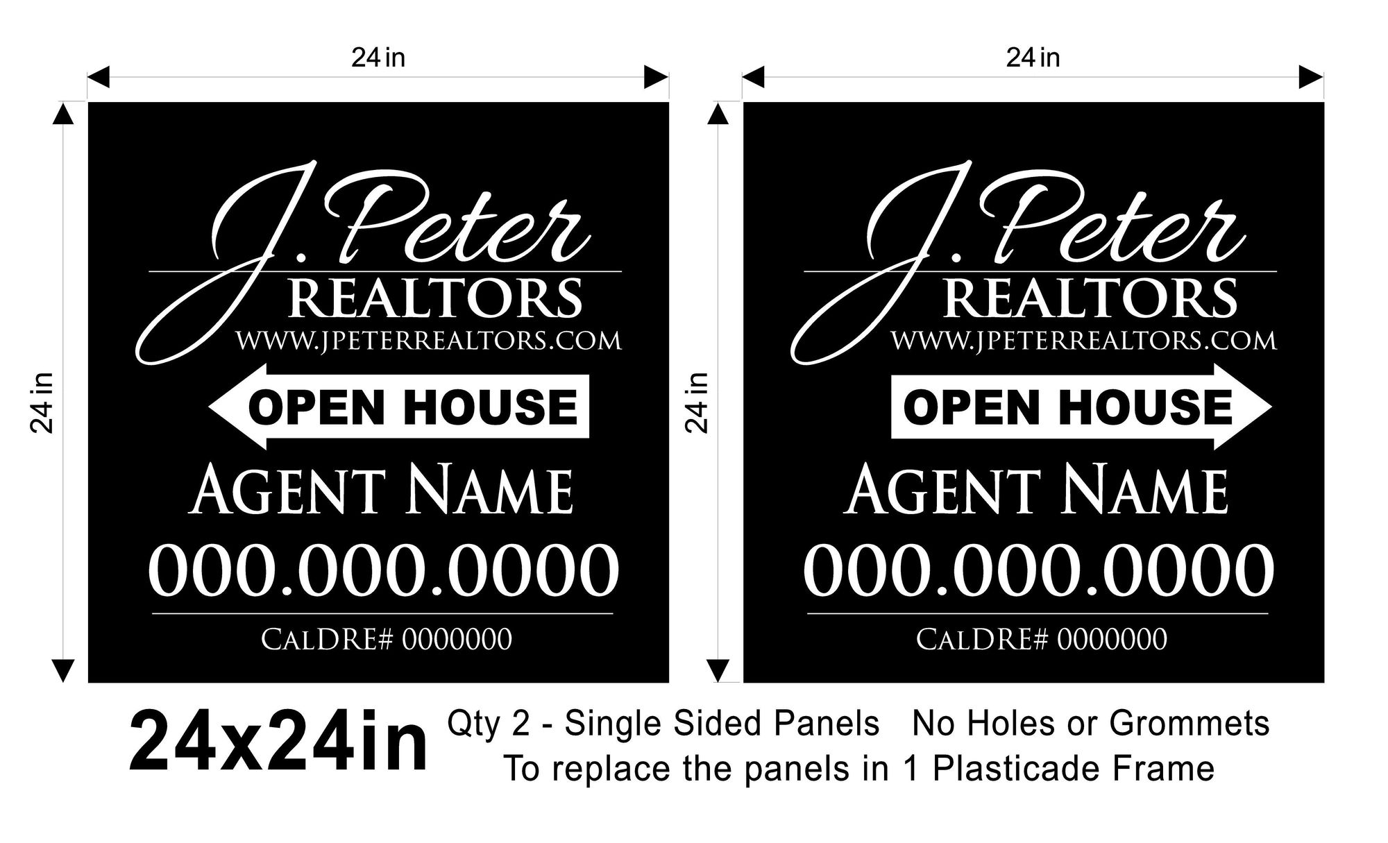 J Peter 24x24 Replacement Panel Set
