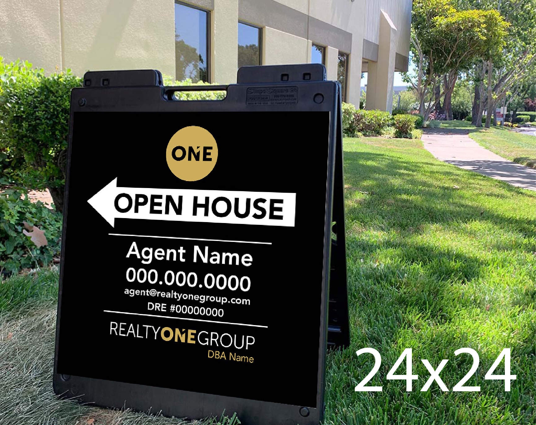 Realty ONE Group 24x24 Open House with Plasticade Frame
