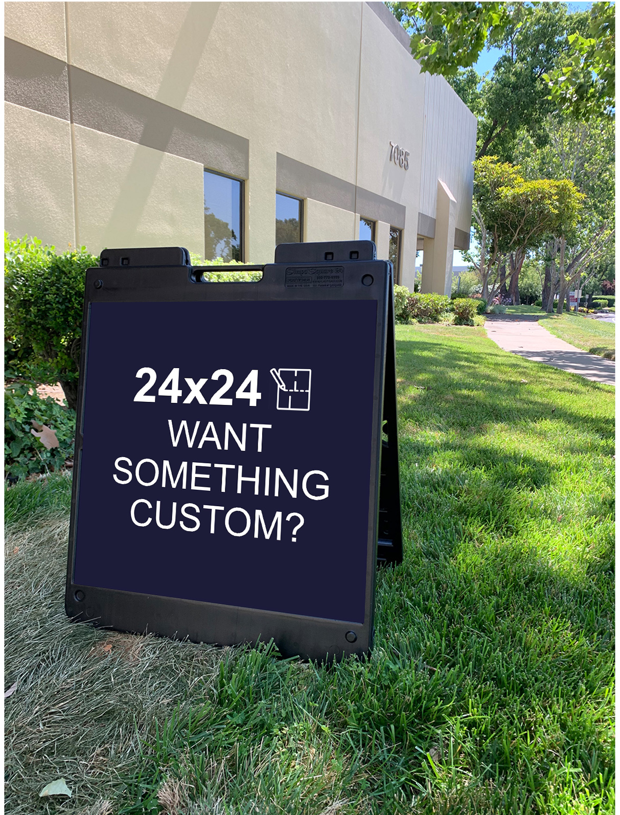 Custom 24x24 Open House sign with Plasticade Frame