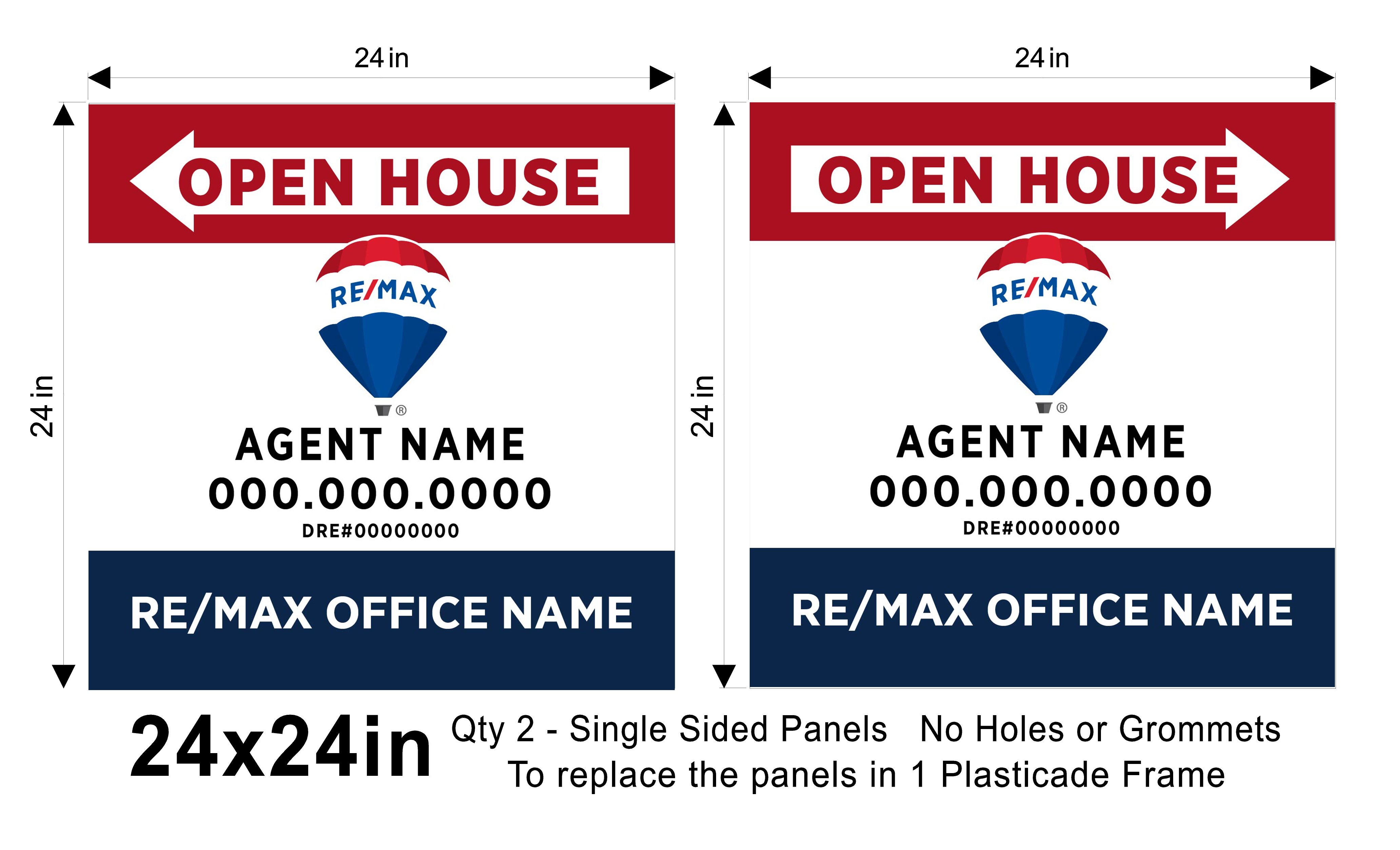 REMAX 24x24 Open house Replacement Panel Set