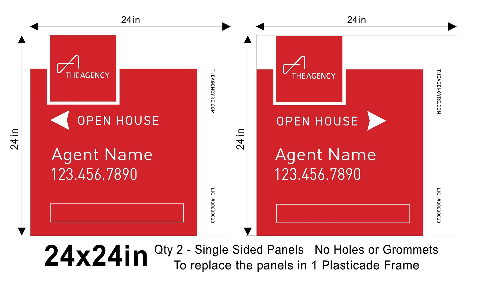 The Agency 24x24 Open house Replacement Panel Set