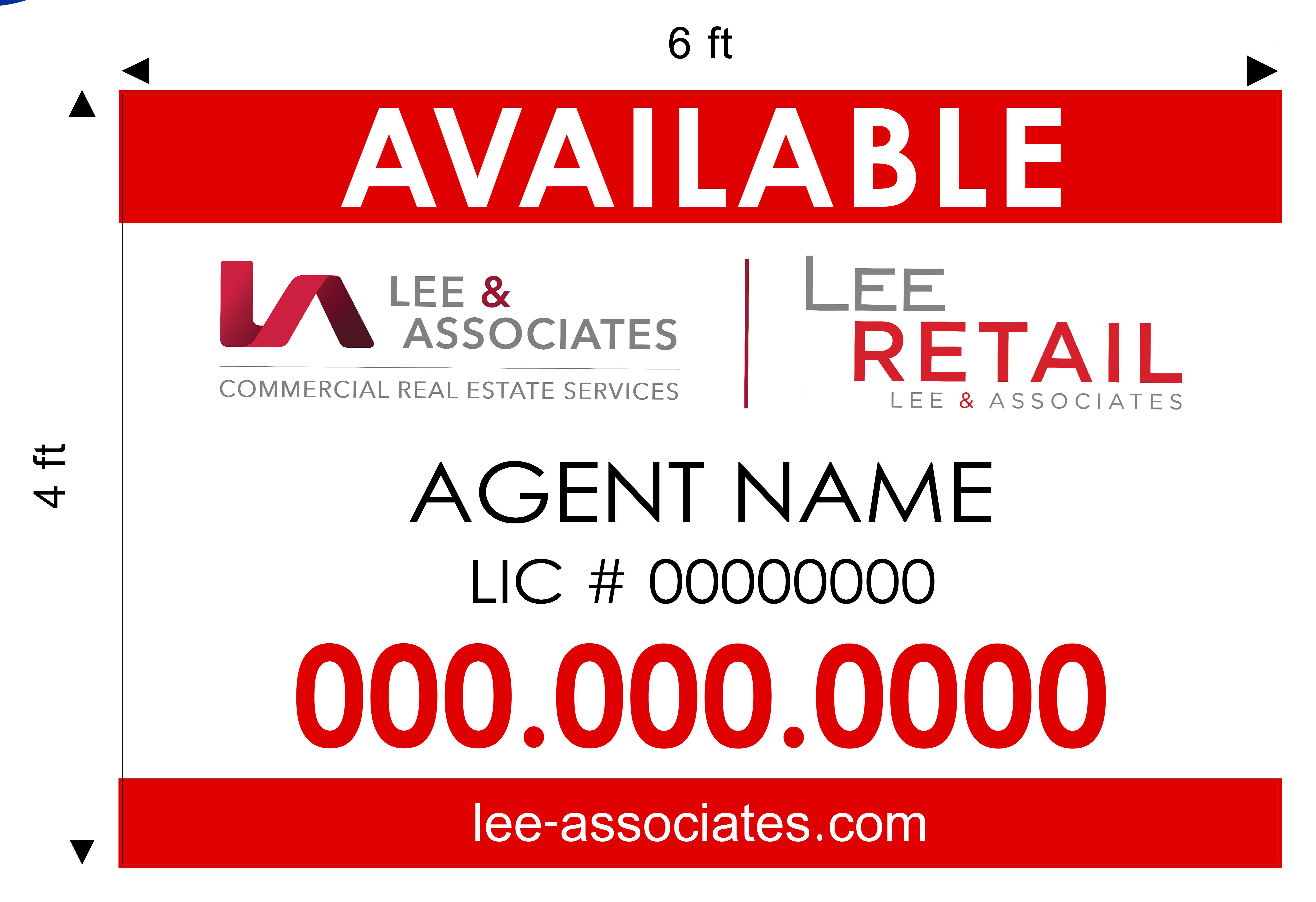 Lee & Associates 4x6 Commercial Sign - Retail