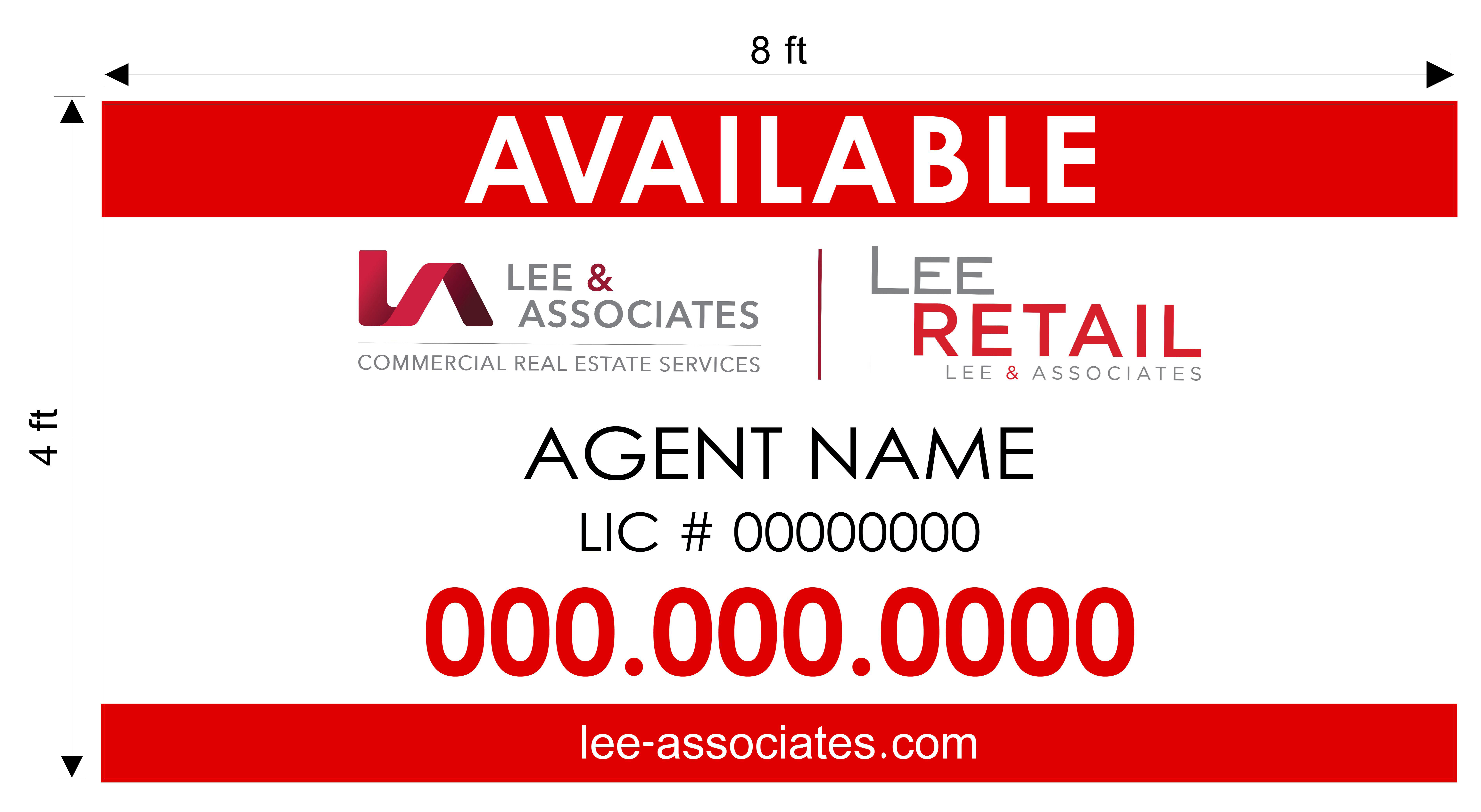 Lee & Associates 4x8 Commercial Sign - Retail