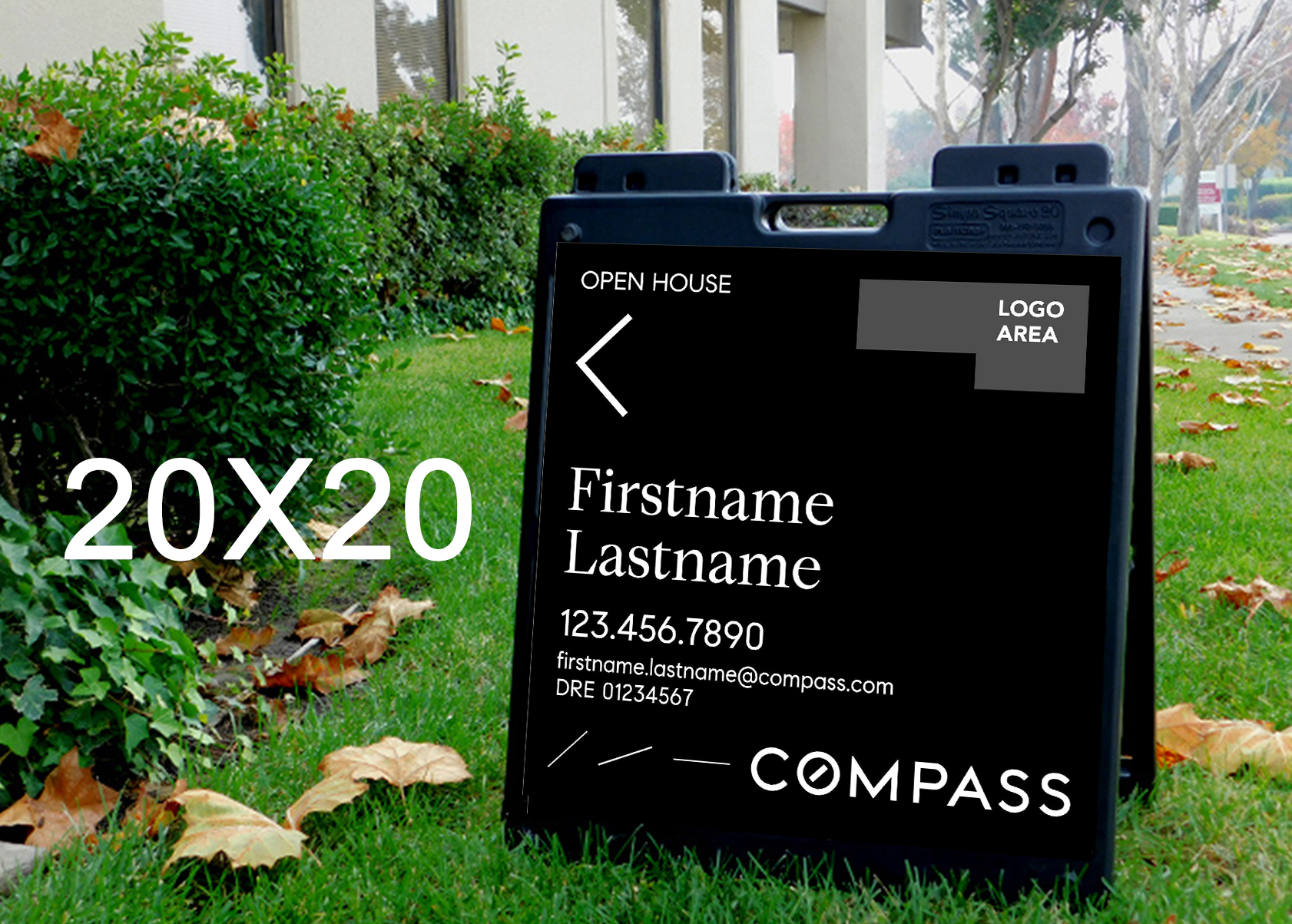 Compass 20x20 Single Agent Open house Sign