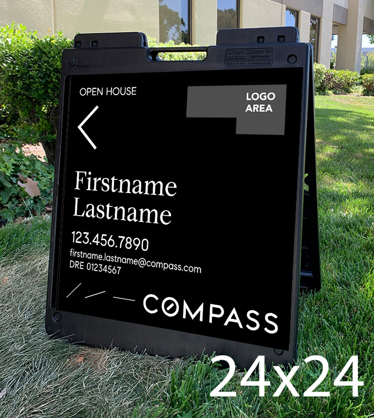 Compass 24x24 Single Agent Open house Sign
